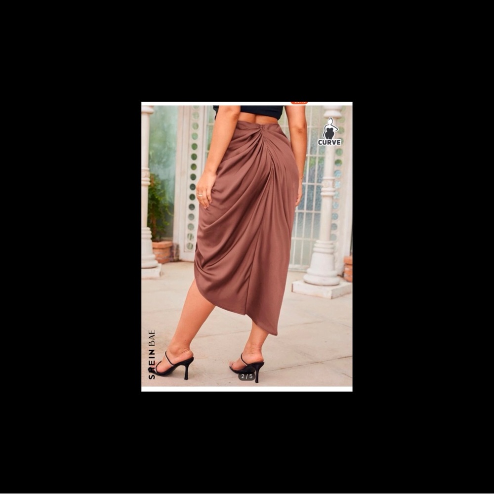 Shein Brown Draped Skirt